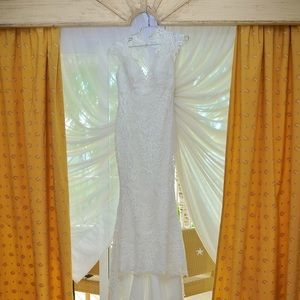 Wedding gown with veil